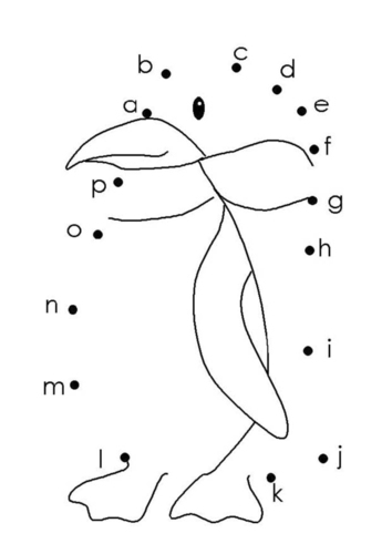 Malvorlage  Pinguin - Buchstaben