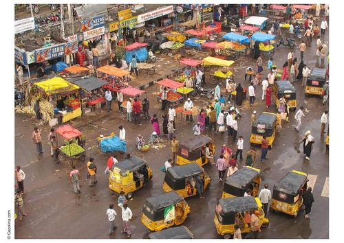 Strassenbild in Indien