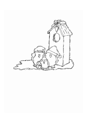 Vögel mit Nest