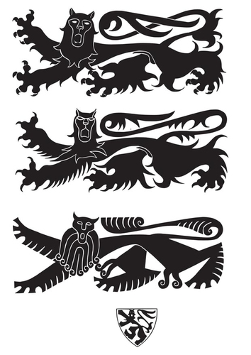 Malvorlage  Wappen mit Löwen