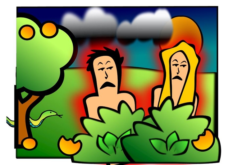 Bild Adam und Eva - traurig