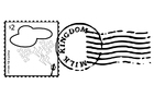 Malvorlage briefmarke und stempel