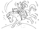 Malvorlage cowboy auf dem pferd