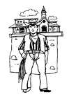 Malvorlage cowboy
