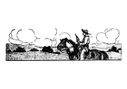 Malvorlage cowboy
