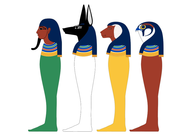 Bild die vier SÃ¶hne von Horus