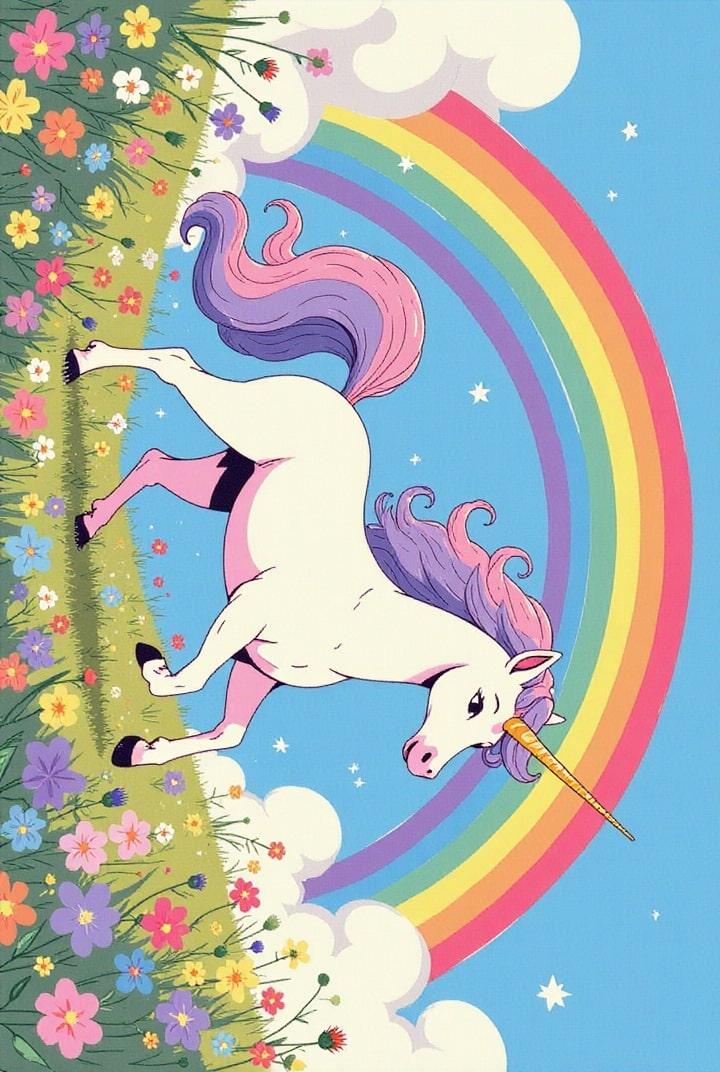 Einhorn im Regenbogen