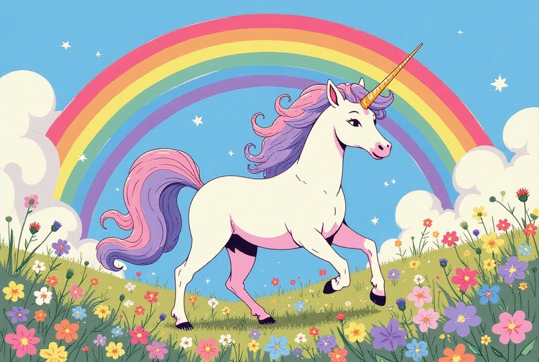Bild Einhorn im Regenbogen