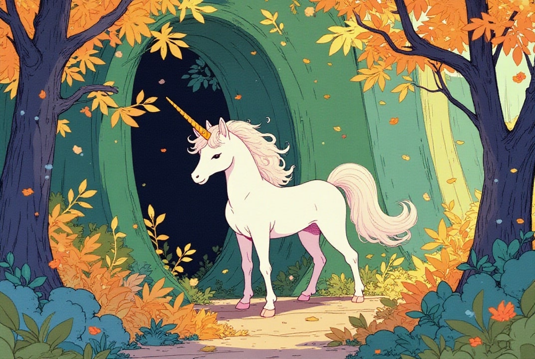 Bild Einhorn in der magischen HÃ¶hle