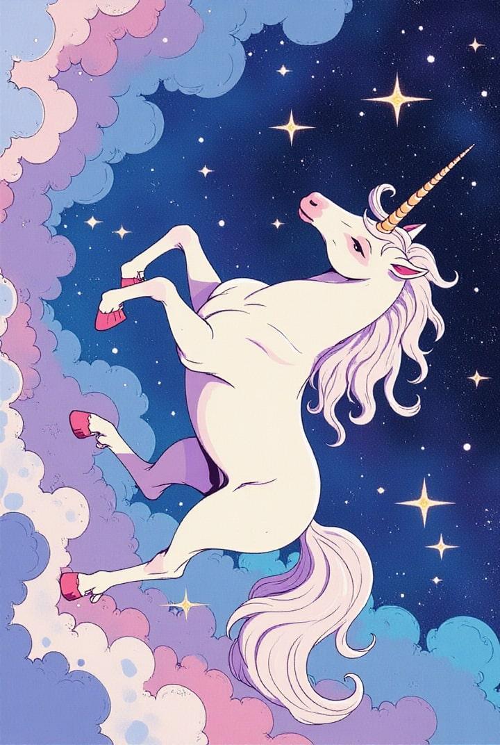 Einhorn in der Nacht