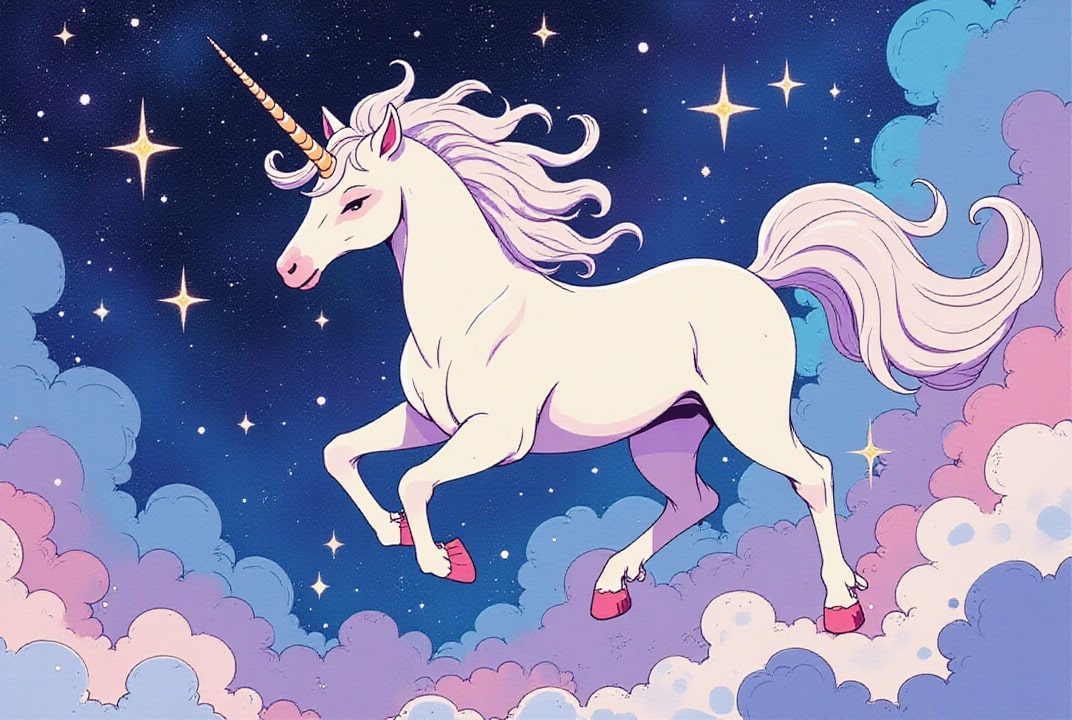 Bild Einhorn in der Nacht