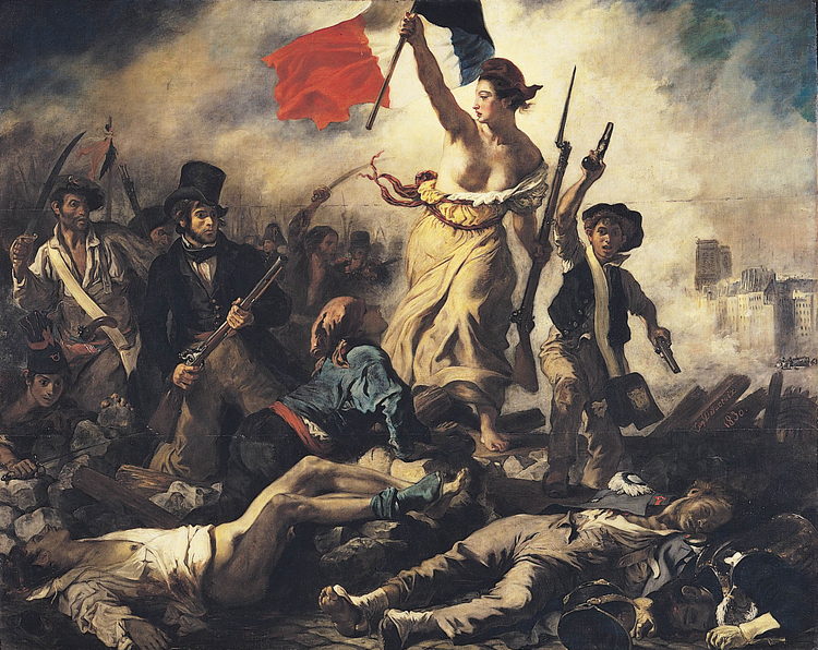 Bild Eugene Delacroix - Die Freiheit fÃ¼hrt das Volk - FranzÃ¶sische Revolution