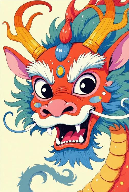 frÃ¶hliche chinesische Drachenmaske