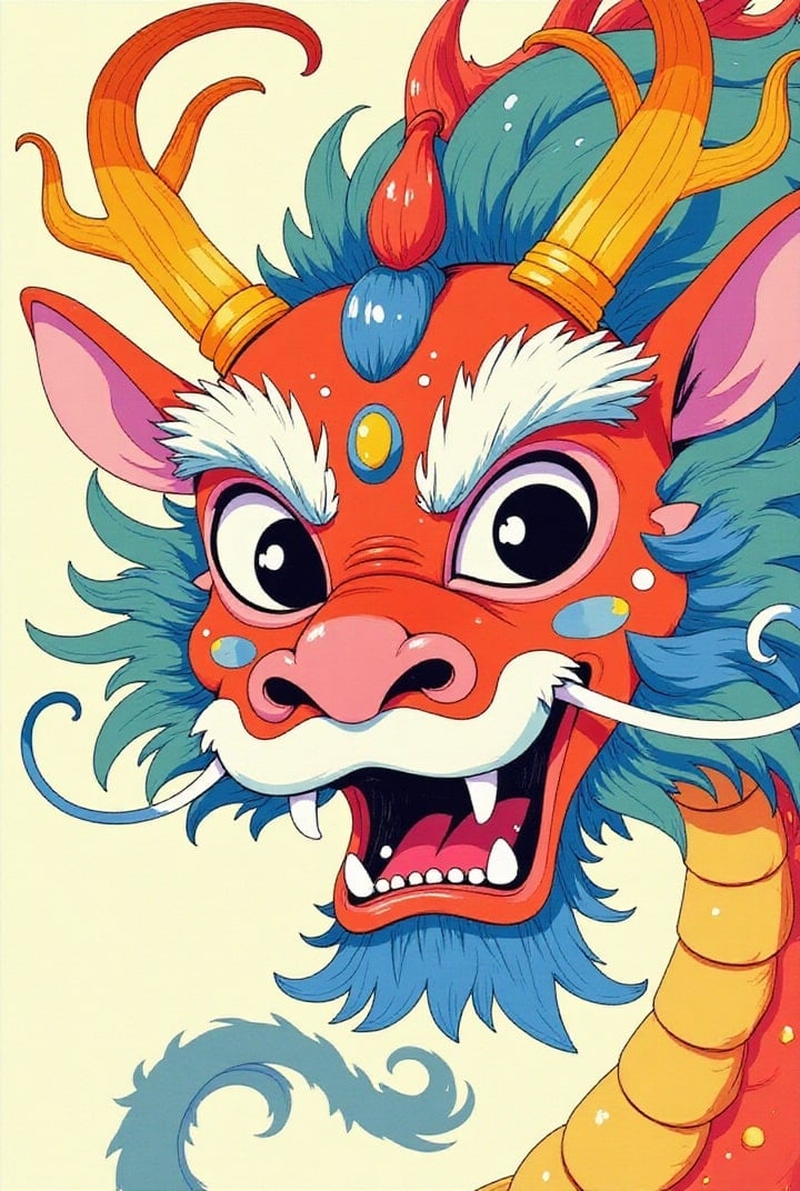Bild frÃ¶hliche chinesische Drachenmaske