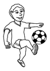 Malvorlage fussball spielen