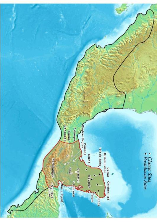 Karte Mayakultur