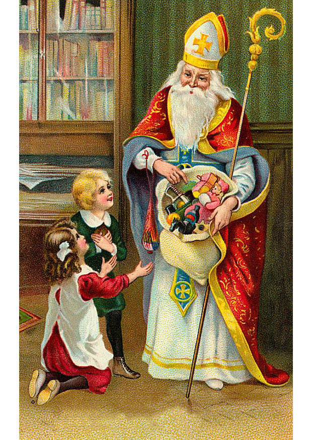 Bild Kinder beim Weihnachtsmann