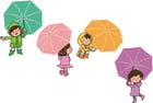Bild Kinder mit Regenschirm