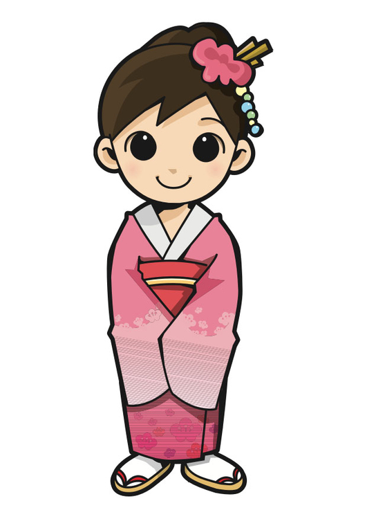 Bild MÃ¤dchen im Kimono