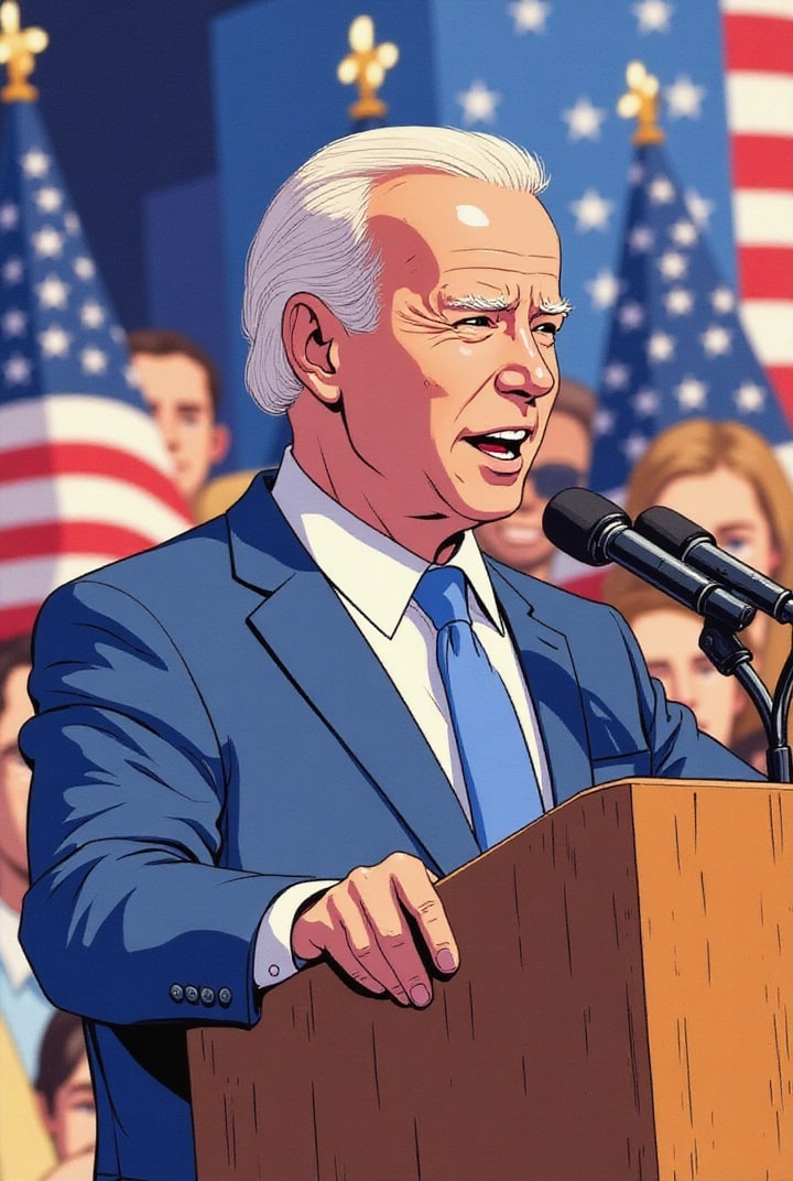 Präsident Biden hält eine Rede