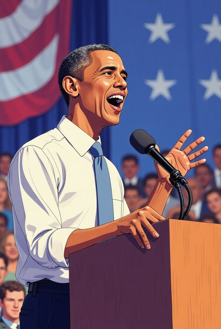 Präsident Obama hält eine Rede