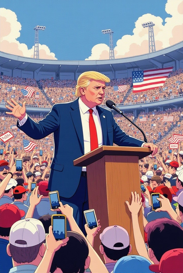 Bild PrÃ¤sident Trump bei einem Treffen