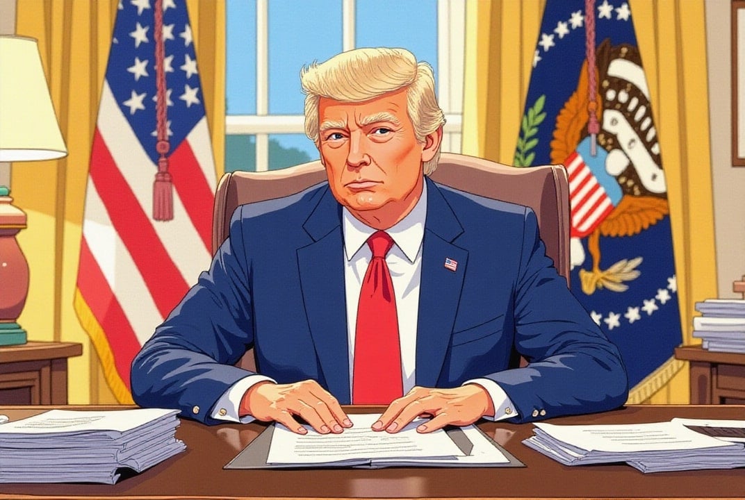 Bild PrÃ¤sident Trump im Oval Office