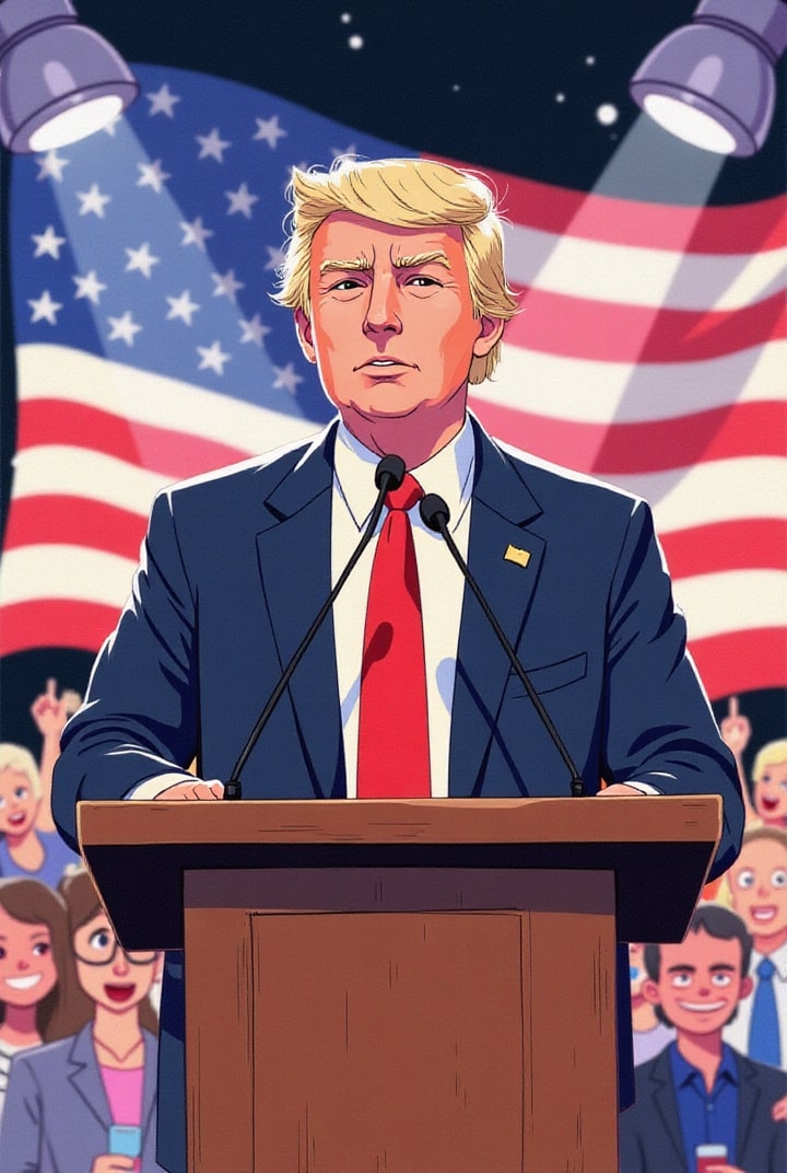 Bild PrÃ¤sident Trump spricht zu seinen AnhÃ¤ngern