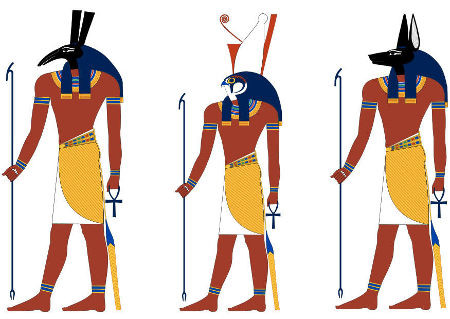 Bild Seth, Horus und Anubis - Kostenlose Bilder Zum Ausdrucken - Bild