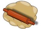 Bilder Teig mit Teigrolle