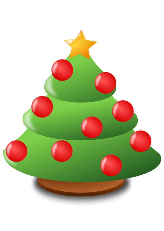 Weihnachtsbaum mit Christbaumkugeln