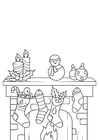 Malvorlage weihnachtsdekoration mit weihnachtsstrumpf