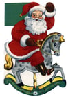 Bild Weihnachtsmann auf Schaukelpferd