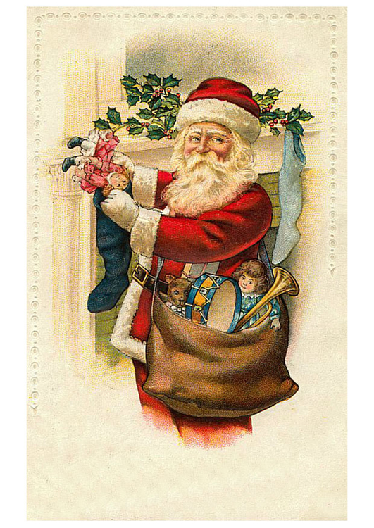Bild Weihnachtsmann mit Spielzeug