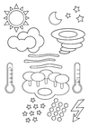 Malvorlage  Wettersymbole