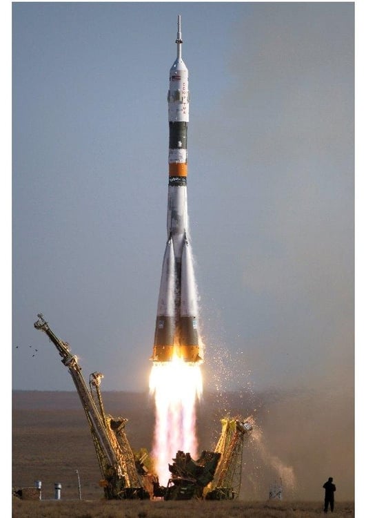Foto aufsteigende Rakete