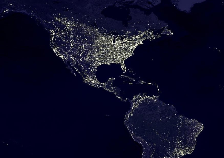 Foto die Erde bei Nacht - Stadtgebiete 3