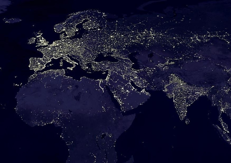 Foto die Erde bei Nacht - Stadtgebiete 4