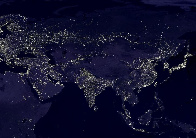 Foto die Erde bei Nacht - Stadtgebiete 5