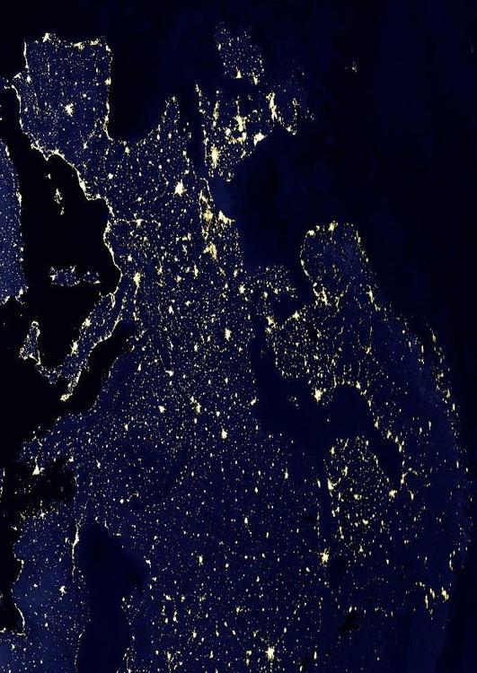 die Erde bei Nacht - Stadtgebiete Europa
