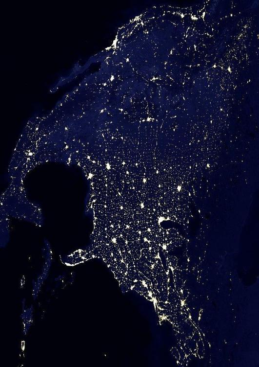 die Erde bei Nacht - Stadtgebiete Nordamerika
