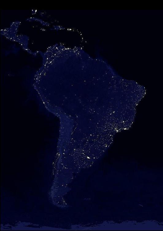 die Erde bei Nacht - Stadtgebiete SÃ¼damerika