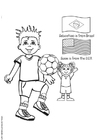 Malvorlage fussball spielen