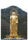 Foto goldene Maitreya Statue