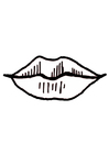 Malvorlage mund / lippen
