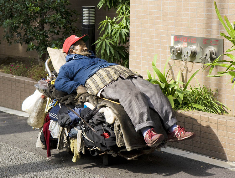 Foto Obdachloser Mann, Tokyo, 2008