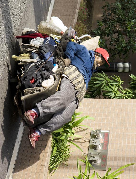 Obdachloser Mann, Tokyo, 2008