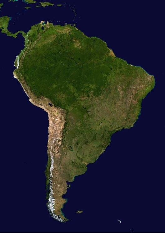 Foto Satellitenfoto SÃ¼damerika