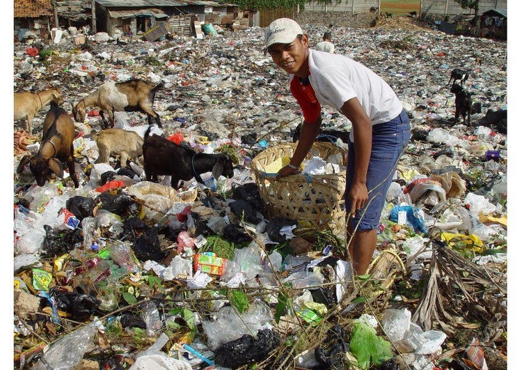 Foto slum in Jakarta, Indonesien