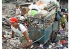 Fotos slum in Jakarta, Indonesien